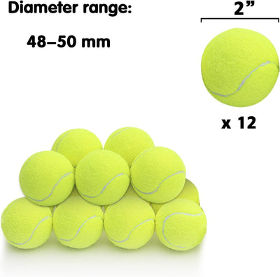 12 Pack Mini Tennis Ball for Pet Playing Fecth, 2 inch Dog Training Tennis Balls for Small Size Dogs, Interactive Dogs Playing Balls Fits 2 inch Automatic Dog Ball Launcher