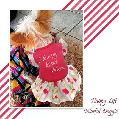 XPUDAC 4 Pieces Dog Dress Girl Clothes for Dogs Girl Flower Dresses for Small Dogs Apparel Colorful Small Dog Clothes Female (Medium, 4 Flower)