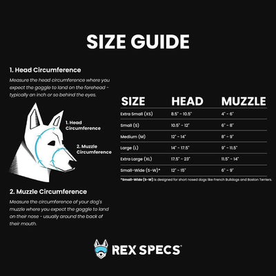 Rex Specs V2 Dog Goggles (X-Large, Black)