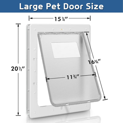 PETOUCH Large Dog Door for Walls with Attached Magnets, Weatherproof Pet Doors for Petite to XXXL Sized Dogs or Other Pets, Upgraded and Thickened, 11" x 16" Opening Flap Size, Easy Installation