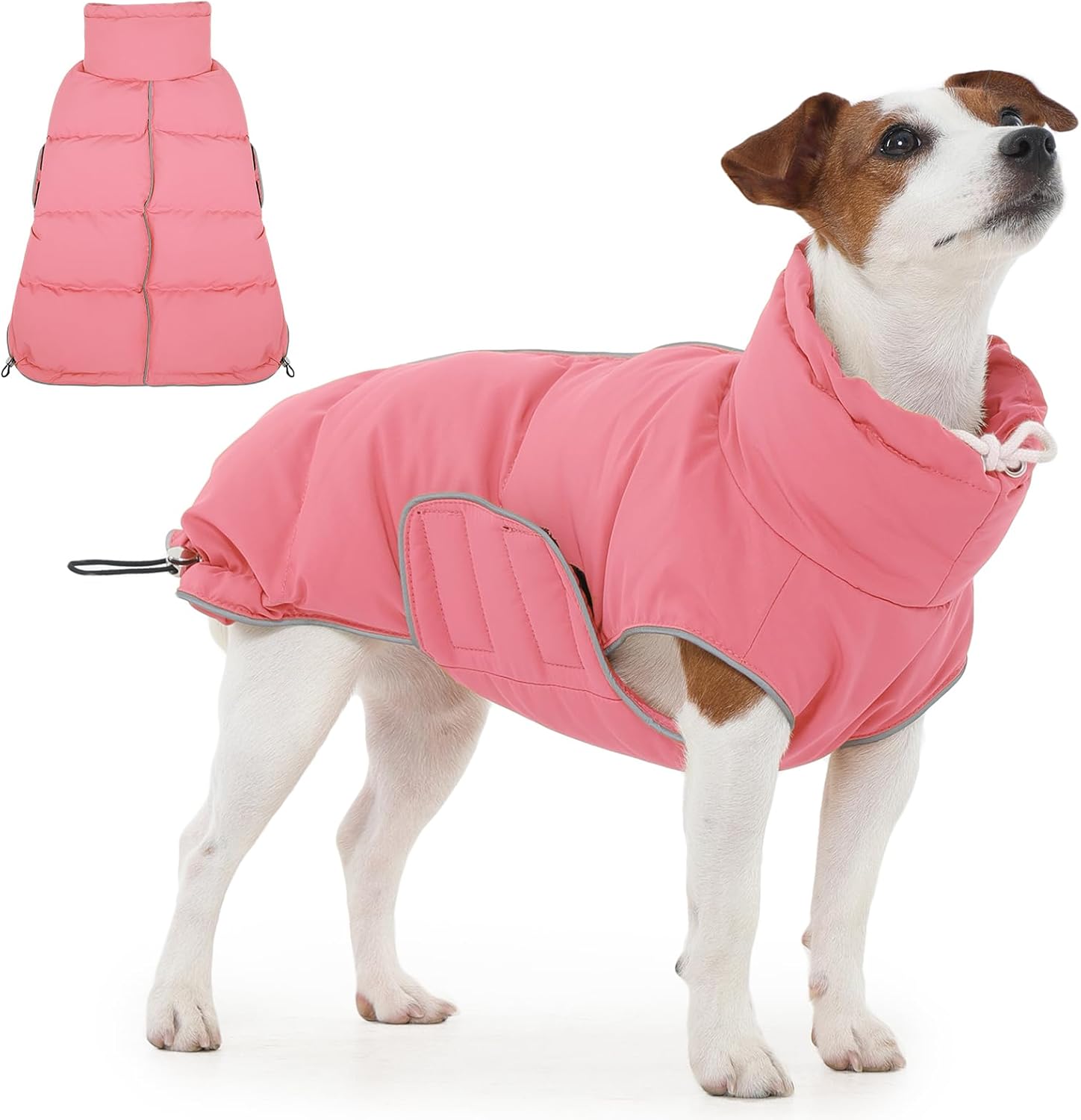 FUAMEY Dog Puffer Jacket for Large Dogs,Dog Cold Weather Coats Winter Dogs Down Jackets Waterproof Pet Snowsuits Warm Puppy Winter Vest Turtleneck Pets Adjustable Jackets Coats Mustard Yellow XXL
