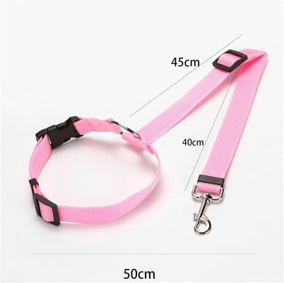 Pet Collars Solid Color Adjustable Pet Cat Dog Car Seat Belt Backseat Safety Belt Strong Nylon Material Safety Rope for Dog Cat Leash Vehicl(C)