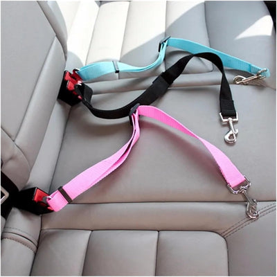 Dog Car Seat Belt Safety Protector Travel Pets Accessories Dog Leash Collar Breakaway Solid Car Harness(Purple)