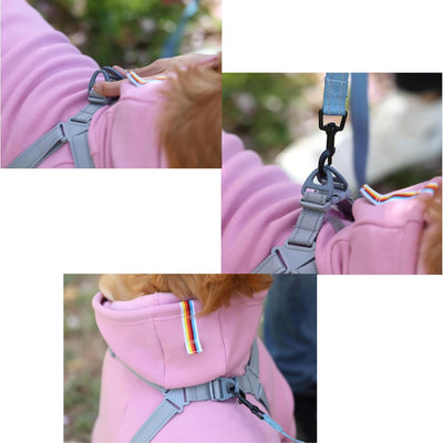 Dog Hoodies with Hurns Built in, Dog Sweatshirt for Small, Medium, and Large Dogs, Warm Sweaters for French Bulldogs, Pitbull, Puppy, Winter Jacket Alternative - Pink - 2XL