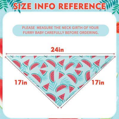 EXPAWLORER Dog Cooling Bandana Set - 4 Pack Hawaii Dog Bandana, Summer Triangle Scarfs Bibs with Cute Fruit Patterns for Small Medium Large Dogs, Large