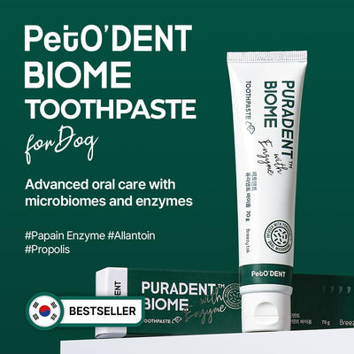 PetO’Dent Toothpaste for Dogs, Clean & Safe Formula with 11 Ingredients, Free from Artificial Flavors & Colors, Freshens Breath, Supports Gum Health & Oral Hygiene (2.37 fl oz/70g)