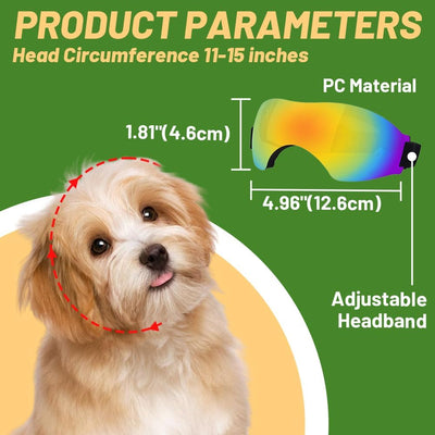 Dog Sunglasses Dog Goggles BAUTIZADOD UV Wind Dust Fog Protection Pet Goggles Eye Wear with Adjustable Strap for Medium Dog, Red