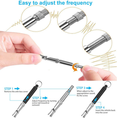 Dog Whistle, 2 Pack Ultrasonic Dog Whistle to Stop Barking for Dogs, Professional Recall Dog Training Whistles, Adjustable Ultrasonic Silent Dog Whistle to Stop Barking Control Devices, with Lanyard