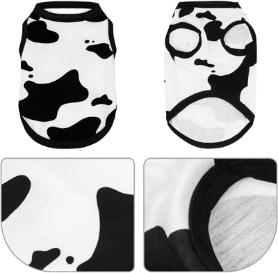 Adorable Cow Print Dog Shirts – Lightweight, Cozy Outfit for Small to Medium Dogs, Soft & Snuggly Pet Wear for Everyday Comfort and Cuteness.Back & M