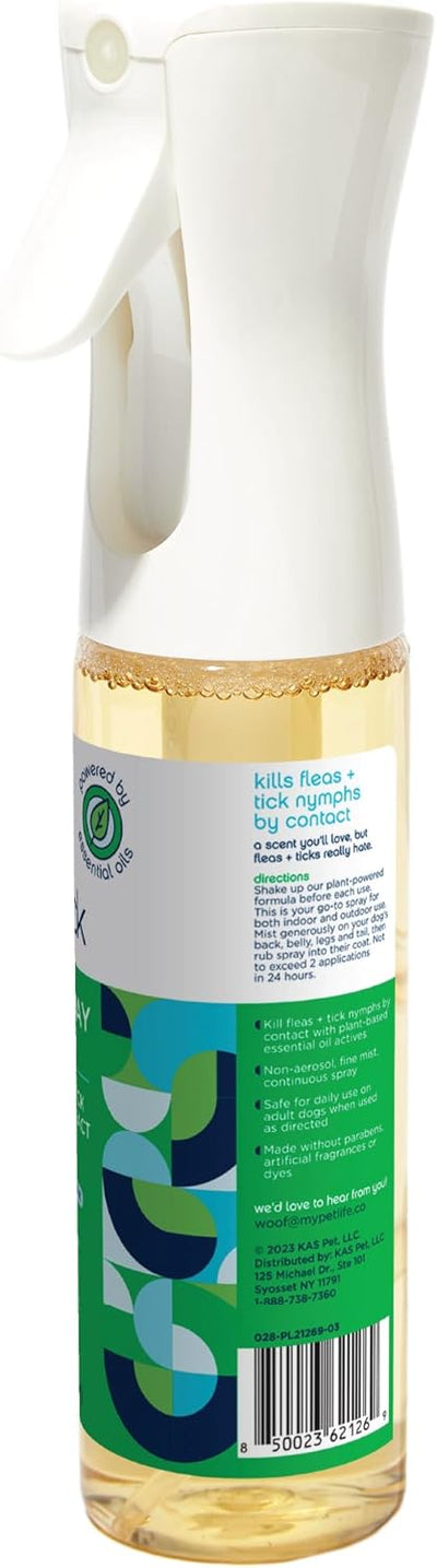 Pet Life Unlimited Plant-Powered Flea and Tick Spray for Dogs, Daily Flea Spray for Dogs - Plant-Powered Flea and Tick Prevention for Dogs with Plant-Based Essential Oils - USA Made - 10oz (Pack of 1)