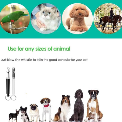 Dog Whistle - Stop Barking Neighbors Dog, Ultra-Wide Frequency Ultrasonic Silent Dog Whistle for Dog, 2 Pack Professional Recall Dog Training Whistles (Black and White)