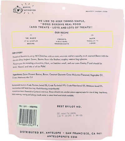 Boccces Bakery Bac'n Nutty Dog Treats - All‑Natural Beef Broth Marrow Bones – Nitrogen Packed, Unscented – 60 Count Dog Chews”
