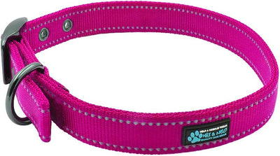 Max y Neo Max reflectante hebilla metálica – Collar de perro donamos un cuello para un perro Rescue de cada Collar Se Vende, L, Rosado