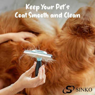 Sinko Herramienta de eliminación de pelos para perros y gatos, cepillo de aseo de mascotas, herramienta de eliminación de pelos para mascotas, cepillo para perros para desprendimiento, reduce