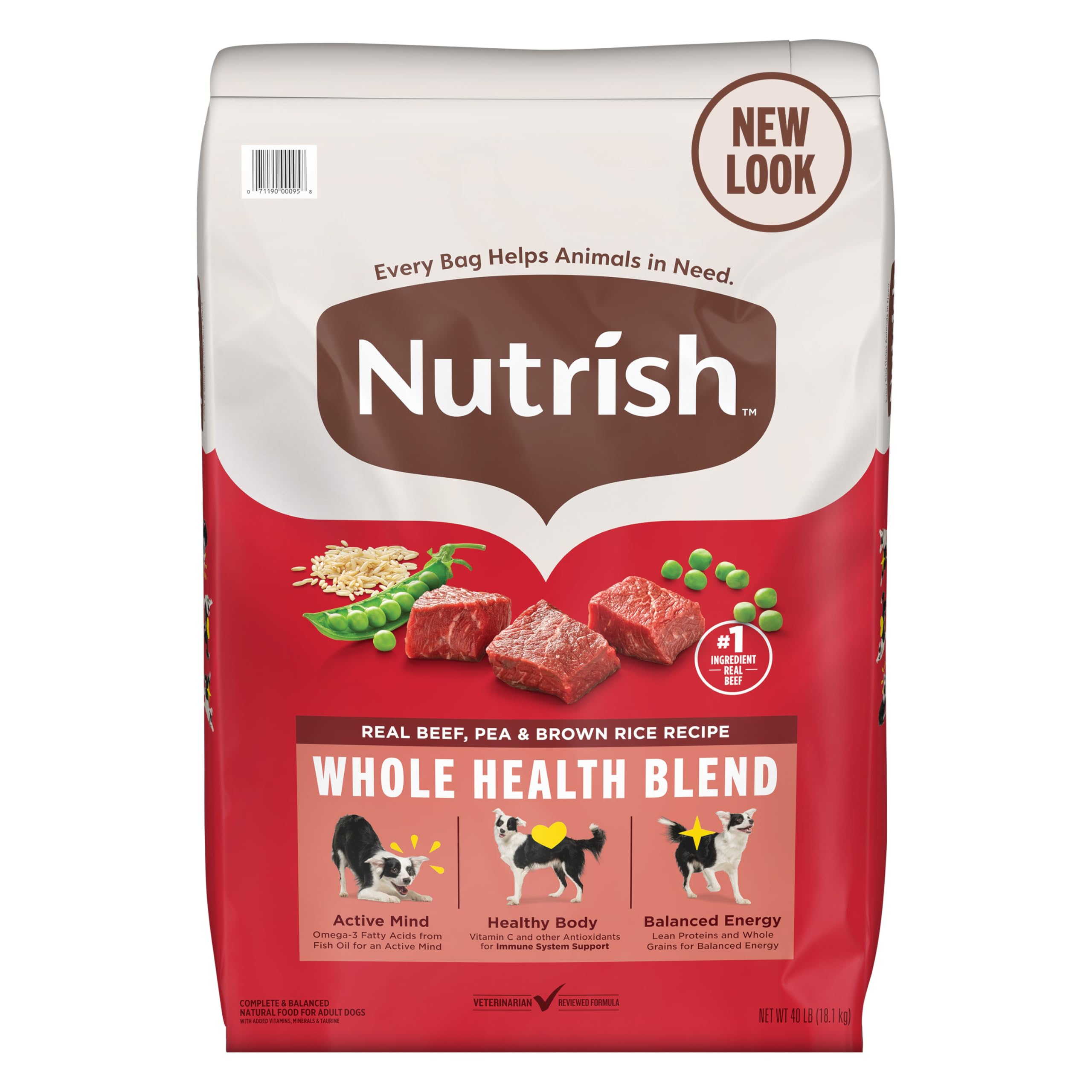 Nutrish Real Beef, Pea & Brown Rice Recipe Whole Health Blend Dry Dog Food, 6 lb. Bag, Packaging May Vary (Rachael Ray)