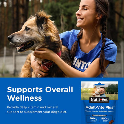 Nutri-Vet Adult-Vite Plus Soft Chews for Dogs - Formulated with Vitamins and Minerals - Supports Everyday Health - 70 Count - 6 Ounces
