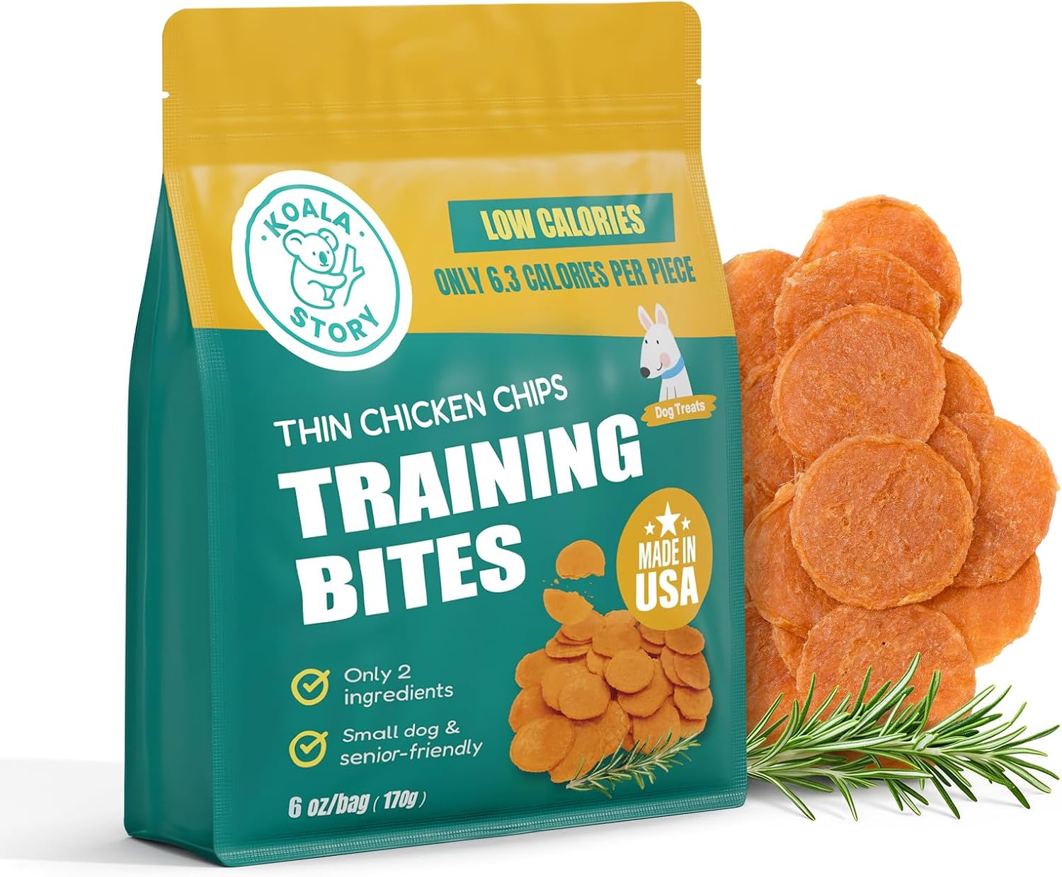 Dog Chicken Chips Treat - 12 oz, 100% Natural Ingredient Made in USA, High Protein Low Calorie Pet Training Chew Jerky Dried Food, Healthy Pet Supplies for Medium, Large Breeds & Puppy