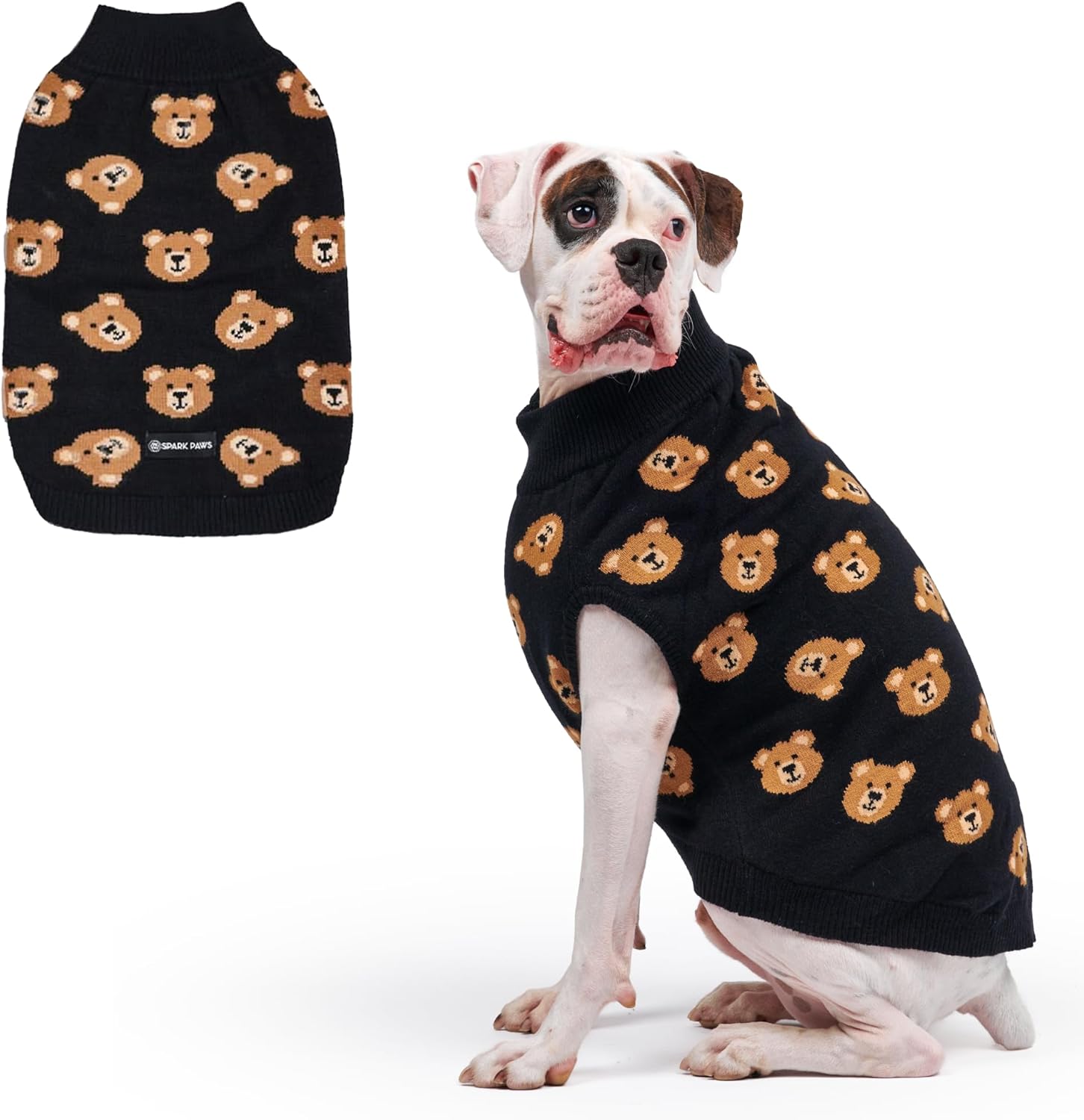 Spark Paws Christmas Dog Sweater – Ultra Soft Holiday Knit Sweater for Small, Medium & Large Dogs, Cute Pet Sweater for French Bulldogs & Big Dogs, Easy Potty V Cut Design Jacket - (Polar Bear, 3XL)