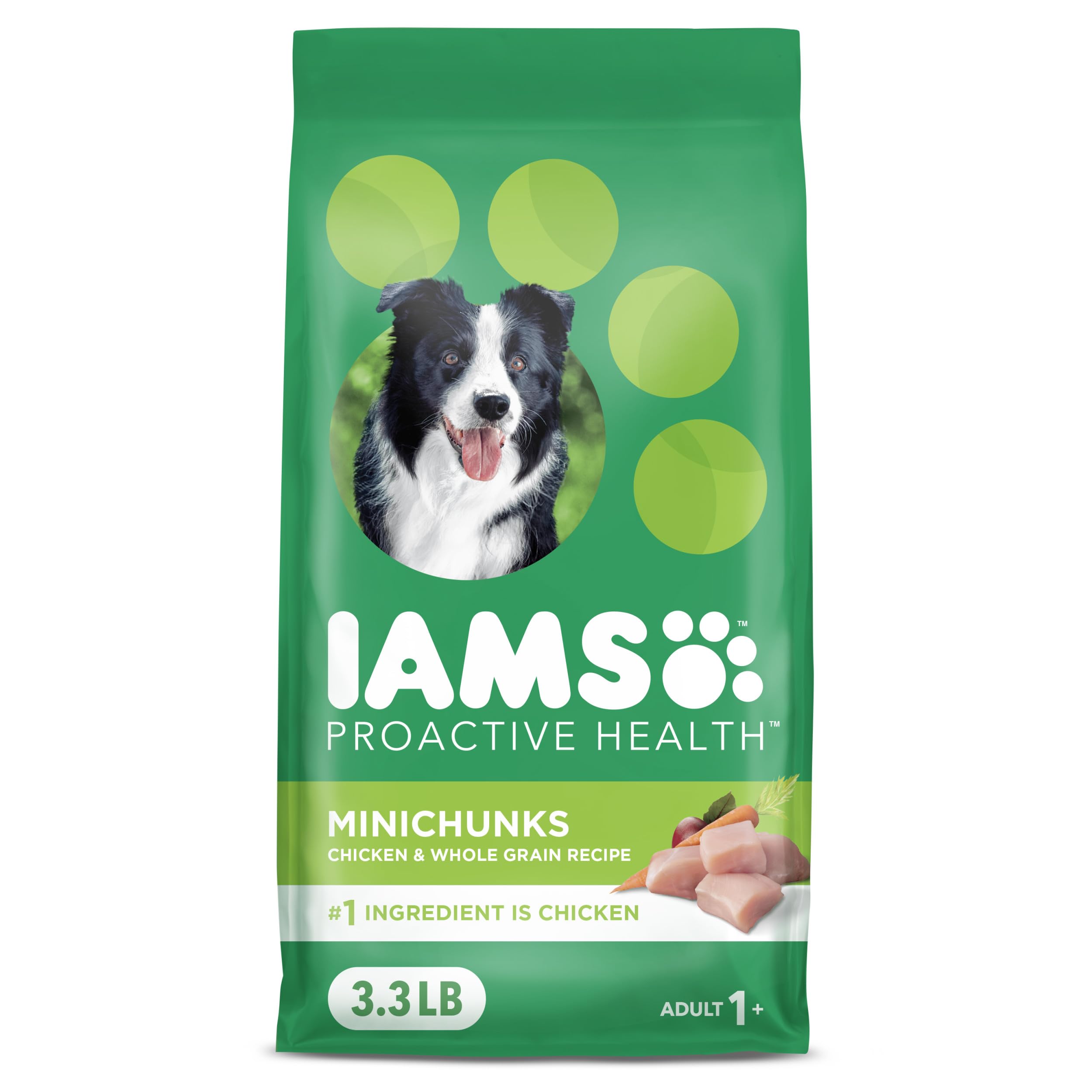 IAMS Proactive Health Minichunks Adult Dry Dog Food with Real Chicken and Whole Grains, 7 lb. Bag