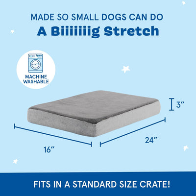 Barkbox Orthopedic Dog Bed with Memory Foam, Premium Comfort for Dogs and Puppies, Dog Bed for Joint Relief and Restful Sleep, Durable and Easy to Clean - Grey, Small
