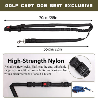 2 Pack Dog Seat Belt Tether for Golf Cart, Pet Dog Seat Belt Harness for Car, Adjustable Golf Dog Collar Leash for Golf Cart Pet Safety Protection to Prevent Accidental Injury