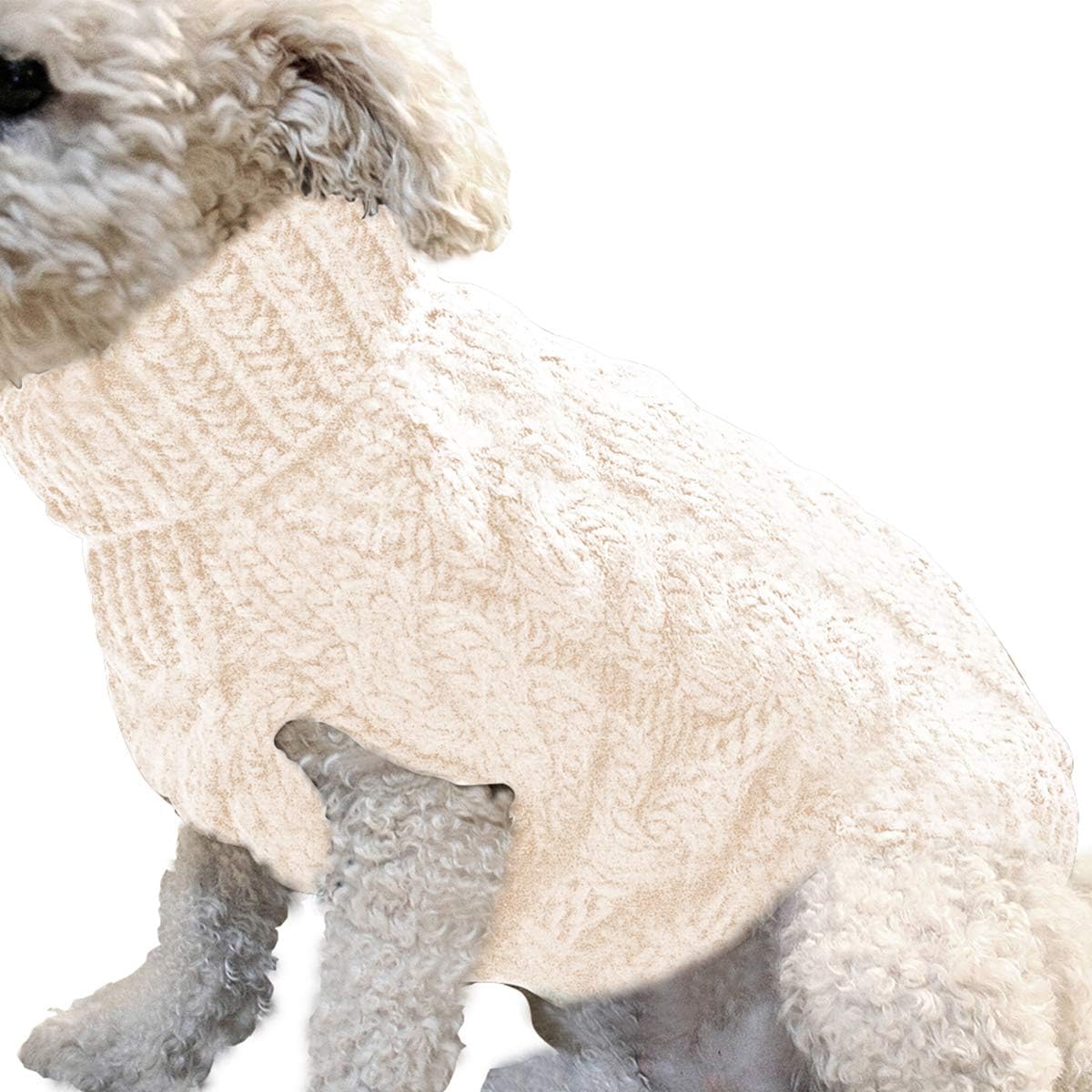 Winmany Pet Dog Turtleneck Knitting Sweater Coat Winter Warmer Thickening Pullover Knitwear Crochet Coat Clothes for Small Medium Dog Cat