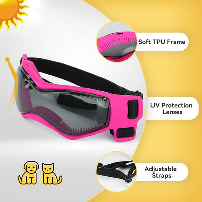 Lesypet Dog Goggles Small Breed, Dog Sunglasses UV Protection Wind Protection for Small Dogs Outdoor, Medium