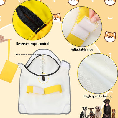 Abbylike Adjustable Waterproof Dog Raincoat Slicker Poncho for Small and Medium Dogs Puppies, with Transparent Hooded Double Layer, with Reflective Edges and Foldable Storage Bag(XL)