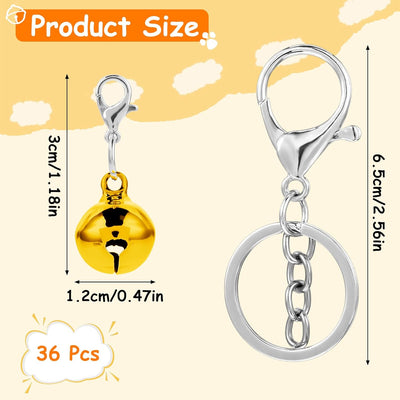 Cat Dog Collar Bells with Loud Crisp Sound, Pet Tracker Bells and Keychain Hanging