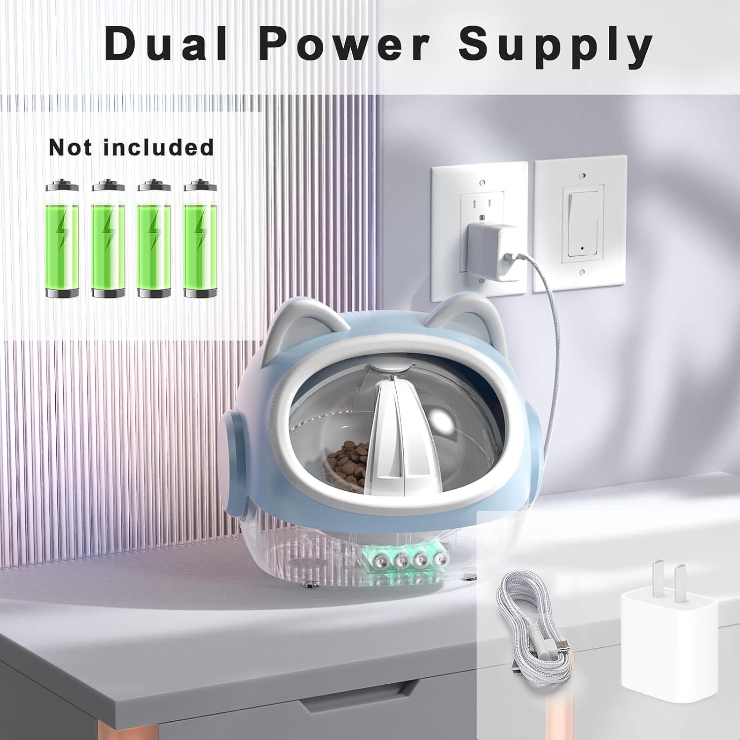 RFID Smart Pet Feeder with Dual Collar Tags – Microchip-Activated Automatic Food Bowl with Scheduled Feeding Times, LCD Display, Voice Recorder, Supports Wet & Dry Food for Multi-Pet Households