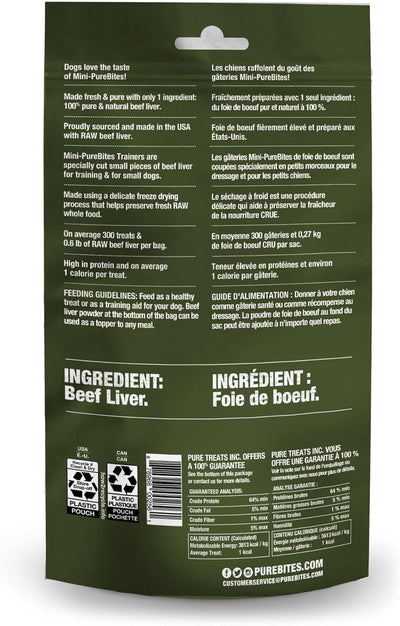 PureBites Mini Freeze Dried Beef Dog Treats | Only 1 Ingredient | 85g