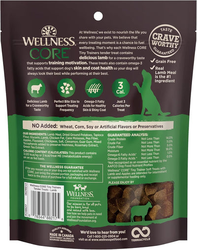 Wellness CORE Tiny Trainers Dog Treats, Natural, Training Treat, Grain Free, Lamb & Apple (6 Ounce Bag)
