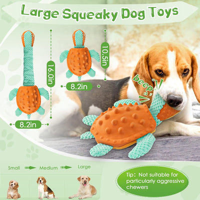 Large Squeaky Dog Toys - Plush Tug of War Toy for Small/Medium/Large Dogs Puppy Toys for Teething Training