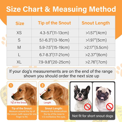 Dog Muzzle, Soft Mesh Muzzle for Small Medium Large Dogs,Chihuahua German Shepherd Bulldog,Breathable and Drinkable Muzzle Cover, Adjustable Anti-Fall Bite Barking Chewing Muzzle (XS)