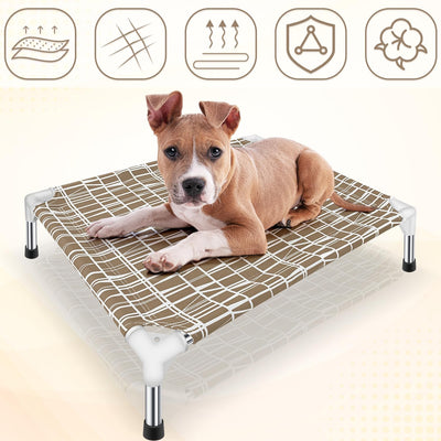 Elevated Dog Bed - Raised Pet Cot for Small Dogs, Portable Indoor & Outdoor Dog cot Bed, Soft and Comfortable Puppy Bed, Pet Bed for Camping or Beach, Small