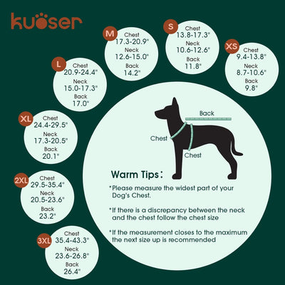 Kuoser Waterproof Dog Coat, Reversible Dog Jacket for Large Dogs, Adjustable Durable Doggie Winter Coat for Groowing Puppies Warm Puppy Cold Weather Apparel, Green L