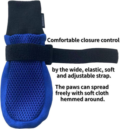 Dog Shoes Soft and Lightweight with Breathability for Spring Summer and Fall Set of 4 Size Large Blue