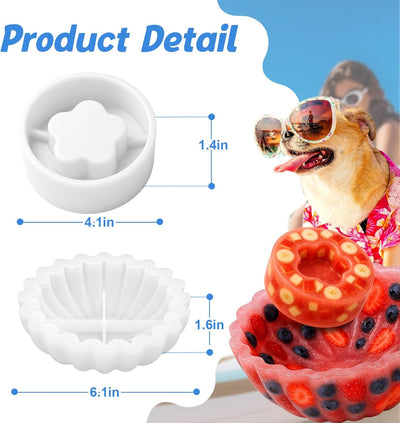 Mity rain 2PCS Dog Treat Molds, Frozen Treats for DIY Custom Flavors, Fruit & Water Freezer to Keep Dogs Cool, Silicone Ice Cube Mold for Summer Chew Toys, Gift for Dog Lover