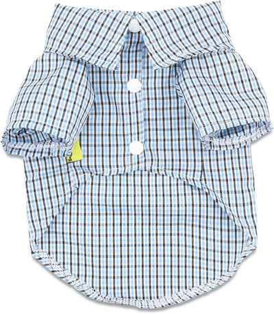 DroolingDog 3 Pack Plaid Dog Tee Shirt Puppy Button Up Shirts Polo T Shirts Small Dogs Clothes Breathable Summer T-Shirts, Large