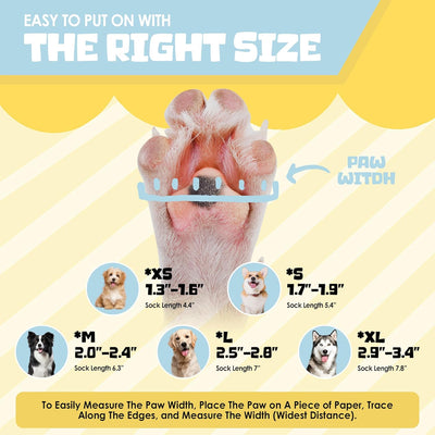 6Pcs Non Slip Dog Socks for Hardwood Floors, 3rd Gen Dog Paw Protector, Prevent Licking Paws, Double Sided Grips and Reflective Straps, Medium