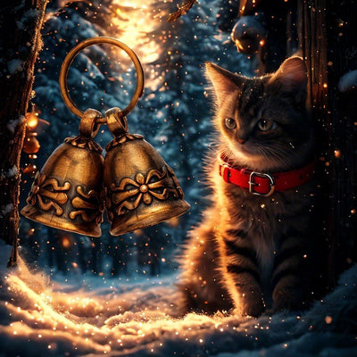 kcrygogo Copper Collar Bell for Small Pet, 0.7 inch Bell for Cats and Dogs,Noise NOT LOUD Come with Silver Pet Anti-Lost ID Pendant Tags (2Set)