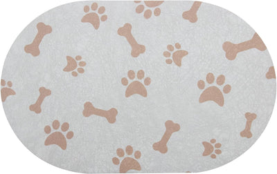 YCT Dog Food and Water Mat - Cat Dish Bowl Mat - No Stains Easy Clean Absorbent Quick Dry Pet Mat, 11.8"x18.1" Beige