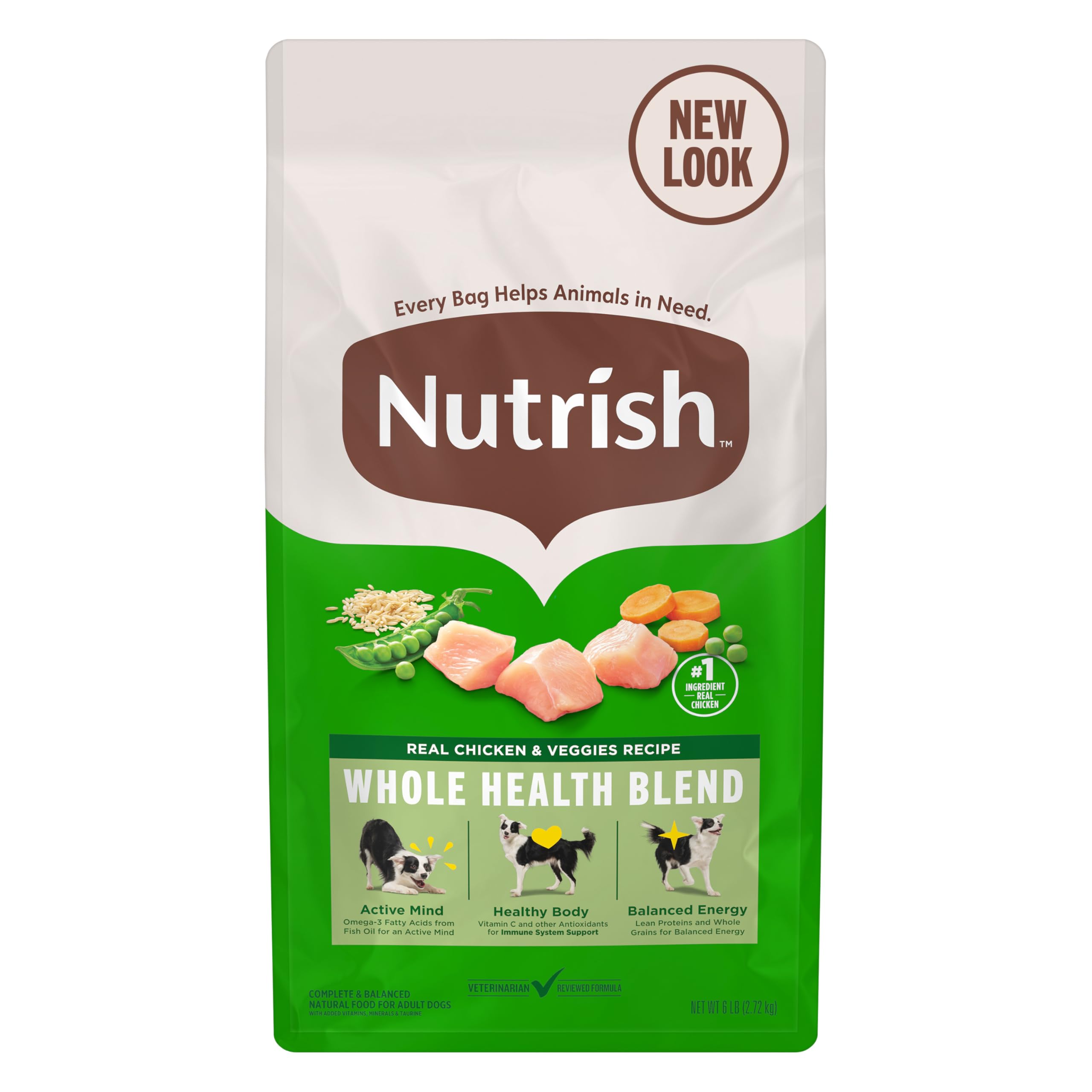 Nutrish Real Chicken & Veggies Recipe Whole Health Blend Dry Dog Food, 14 lb. Bag, Packaging May Vary (Rachael Ray)