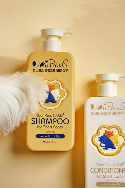 Biotin Shampoo & Conditioner Set for Dog Short Hair - Probiotic Anti-Itch & Deshedding for Smelly Dogs, Biotin for Hair Thickening & Repair - Made in Korea, 2×16.9 fl oz
