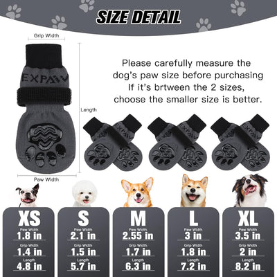 EXPAWLORER Double Side Anti-Slip Dog Socks - Dog Boots for Hot Pavement, 3 Pairs Soft and Breathable Puppy Non-Slip Paw Protection, Better Traction Control for Indoor on Wooden Floor Wear