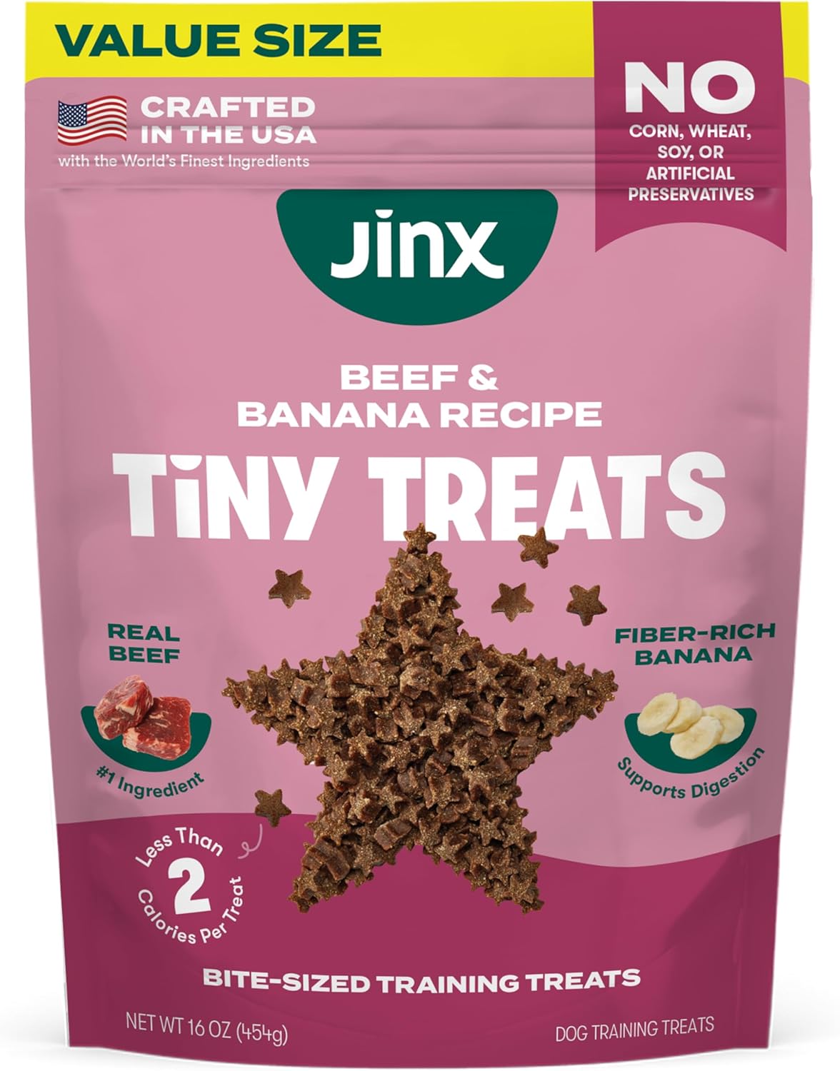 Jinx Beef Dog Training Treats - Healthy All-Natural Mini Bite-Sized Dog Treats for Training with Grass-Fed Beef - Pet Products for All Dogs (Puppies, Adults & Seniors) - 4oz