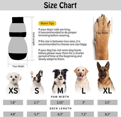 SCENEREAL Double Side Anti-Slip Dog Socks for Hardwood Floors to Stop Licking Paws, Non-Slip Dog Shoes for Hot/Cold Pavement, Slipping, Paw Protectors with Grippers