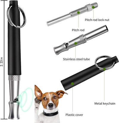 2 Pack Dog Whistle, Dog Whistle to Stop Barking Neighbors Dog, Adjustable Ultrasonic Silent Dog Whistle, Professional Recall Dog Training Whistle with Lanyard