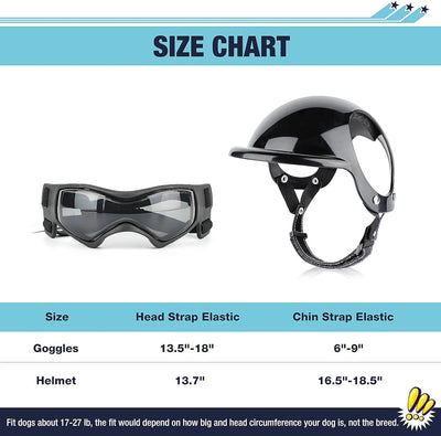 PETLESO Gafas para perros pequeños con casco, 2 lentes de sol para perros y casco de motocicleta para mascotas para razas pequeñas y medianas al aire libre, conducir caminata, color negro