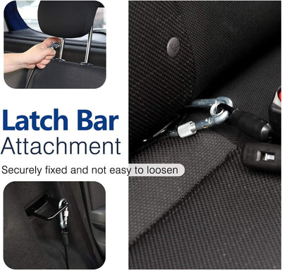 Pawaboo DogSeatbelt, Chew-Proof Leash Extender, Coated Steel Rope Restraint Car Safety Seat Belt Clip Strap, 360° Rotation Hook Heavy Duty Carabiner Steel Cable Dog Headrest Support, 26 Inch, Black